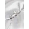 Zirkon Taşlı Sedefli Gümüş Renk Kadın Yüzük
