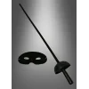 Zorro Kostüm Plastik Aksesuar Seti – Maske ve Kılıç (67 cm) (5047)