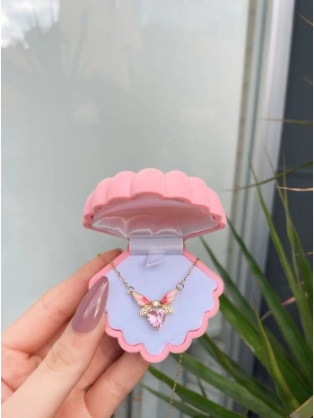 Barbie Model Kalpli Çelik Kolye Gold