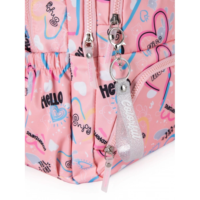 HEART SIRT ÇANTASI PUDRA PEMBE