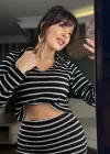 ÇİZGİLİ CROP- ETEK TAKIM