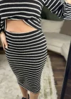 ÇİZGİLİ CROP- ETEK TAKIM