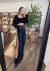 YAN FERMUARLI DÖKÜMLÜ PANTOLON