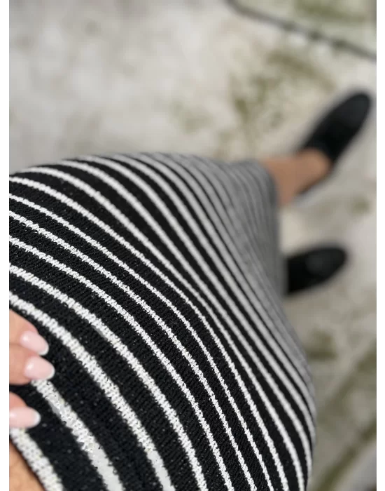 ÇİZGİLİ CROP- ETEK TAKIM