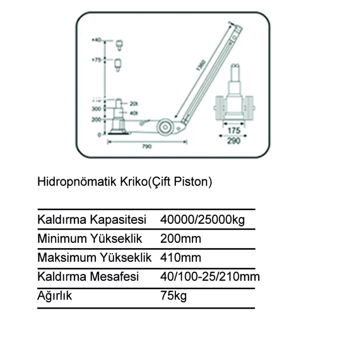 GEMASA 40/25 TON HAVALI KRİKO