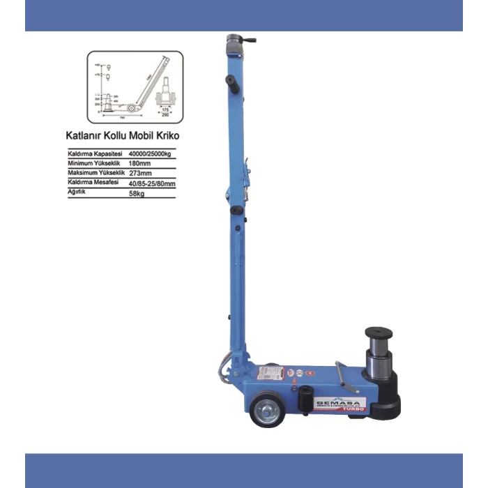 GEMASA 40/25 TON KATLANIR KOLLU MOBİL HAVALI KRİKO