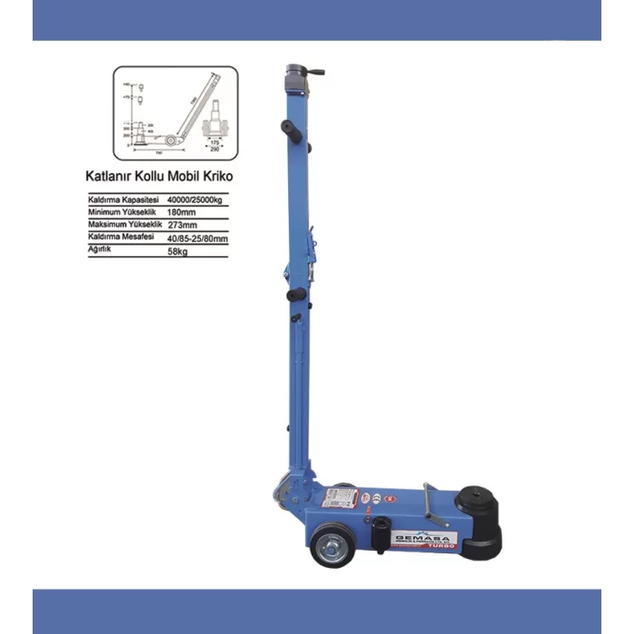 GEMASA 40/25 TON KATLANIR KOLLU MOBİL HAVALI KRİKO