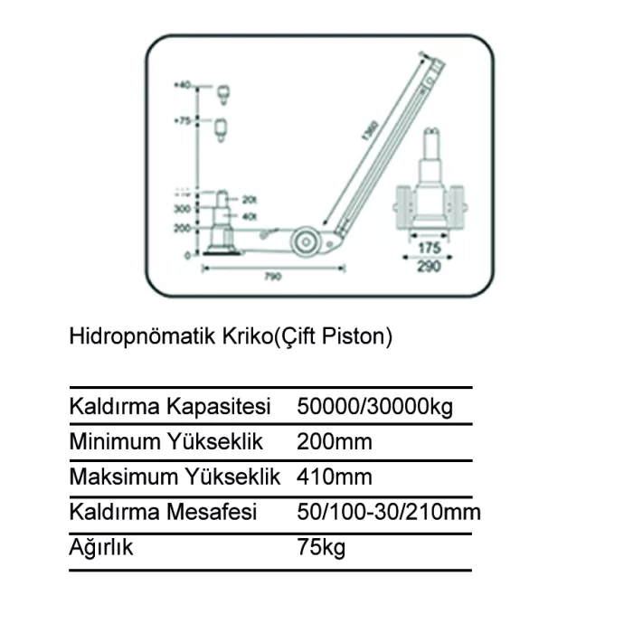 GEMASA 50/30 TON KATLANIR KOLLU HAVALI KRİKO