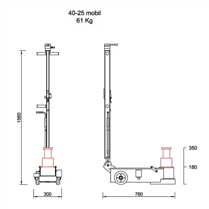 GEMASA 40/25 TON KATLANIR KOLLU MOBİL HAVALI KRİKO