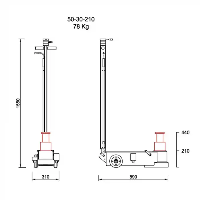 GEMASA 50/30 TON KATLANIR KOLLU HAVALI KRİKO