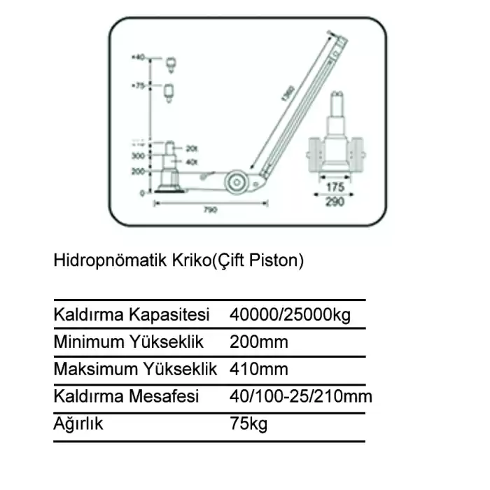 GEMASA 40/25 TON HAVALI KRİKO