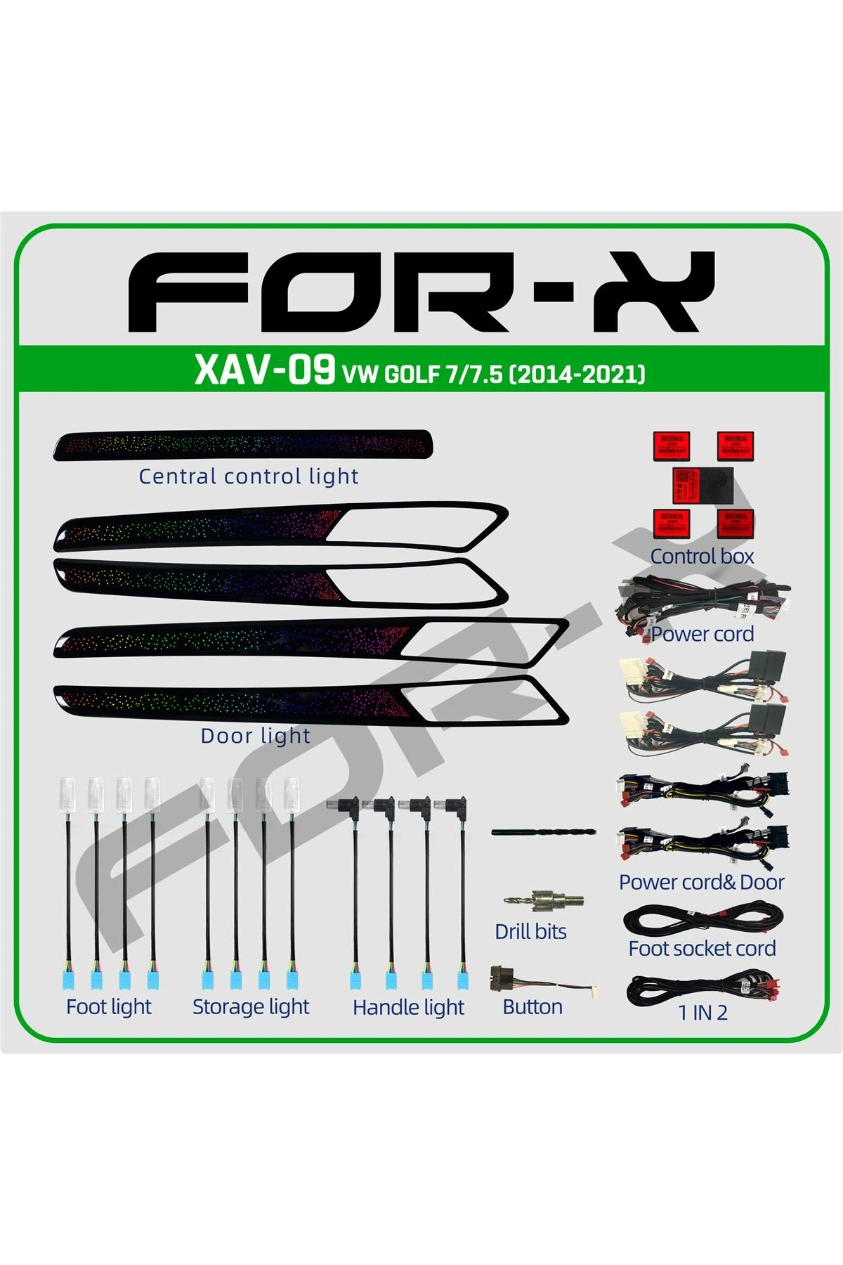 FOR-X VW GOLF7/7.5 (2014-2021) AMBIENT LED LIGHTING  XAV-09