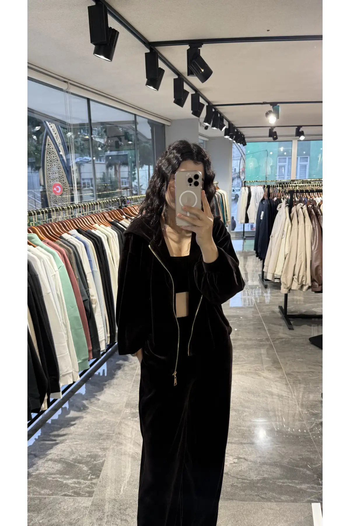 Kahve Kadife Üçlü Takım