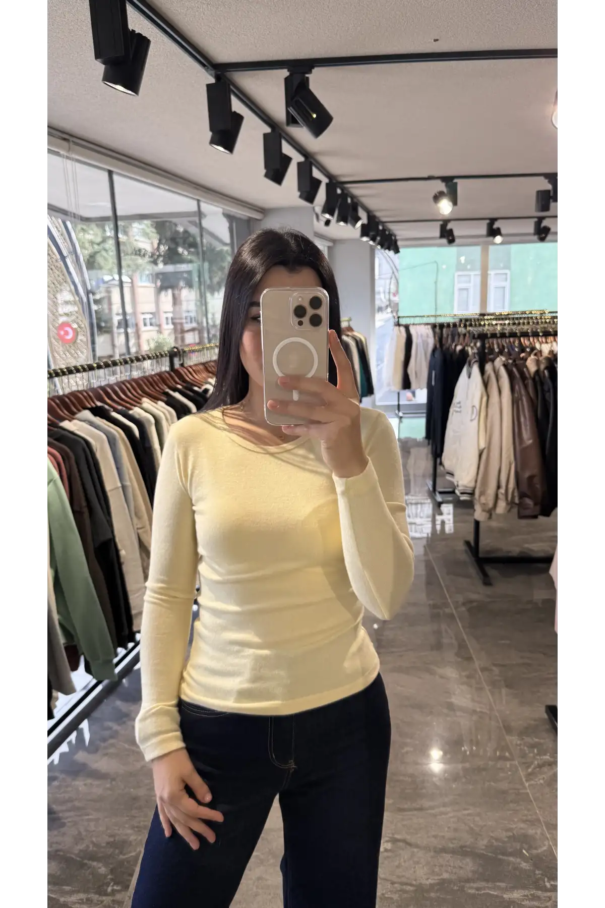 Bisiklet Yaka Kaşmir Sarı Body