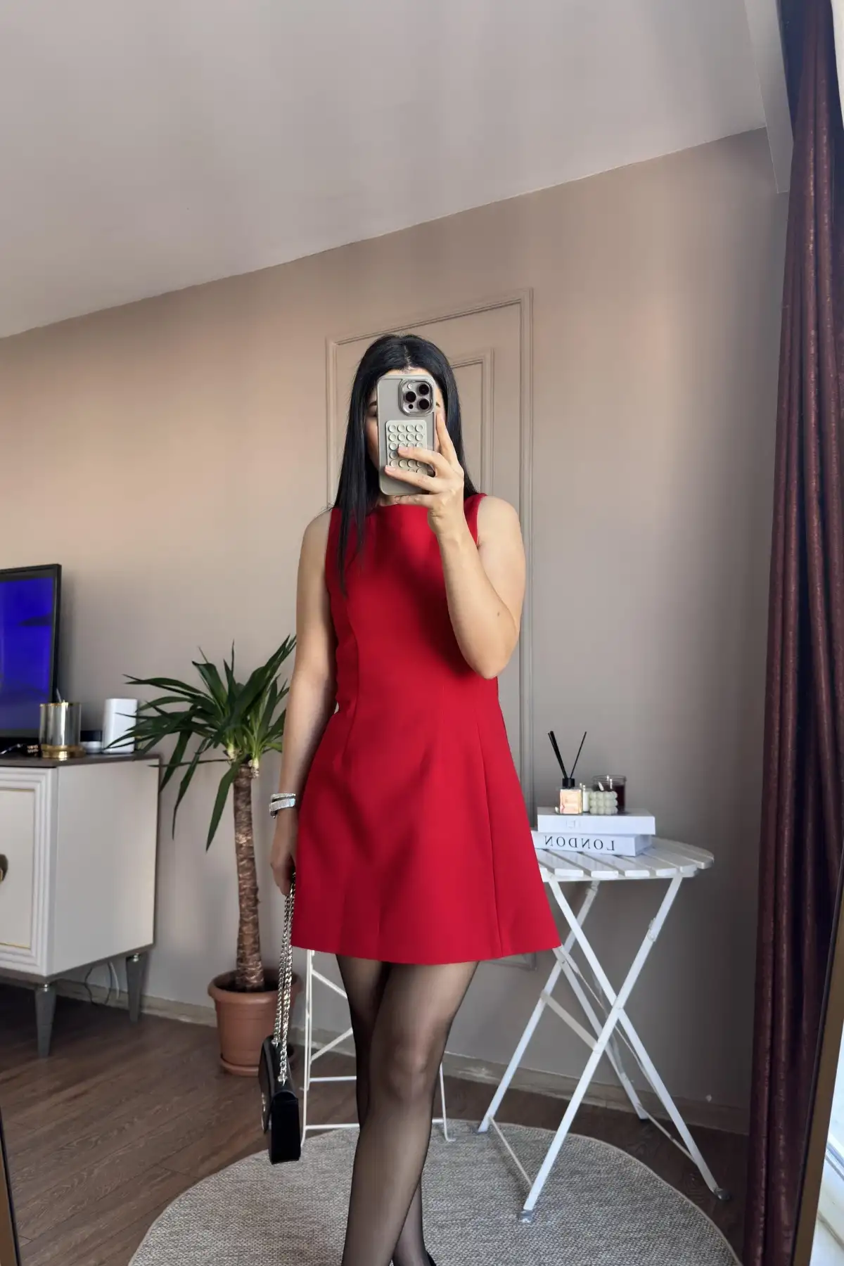 Mini Boy Kumaş Kırmızı Elbise