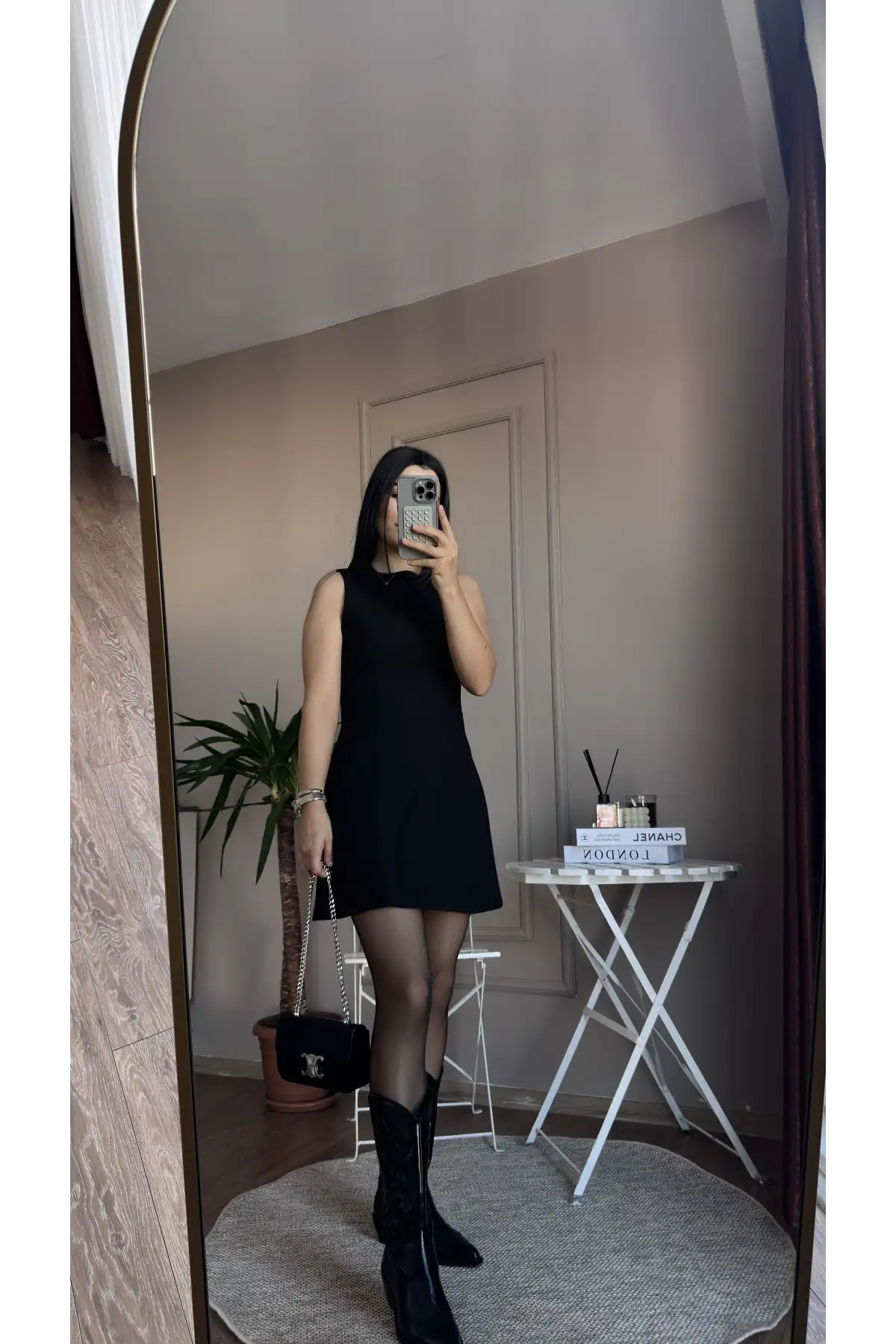 Mini Boy Kumaş Siyah Elbise