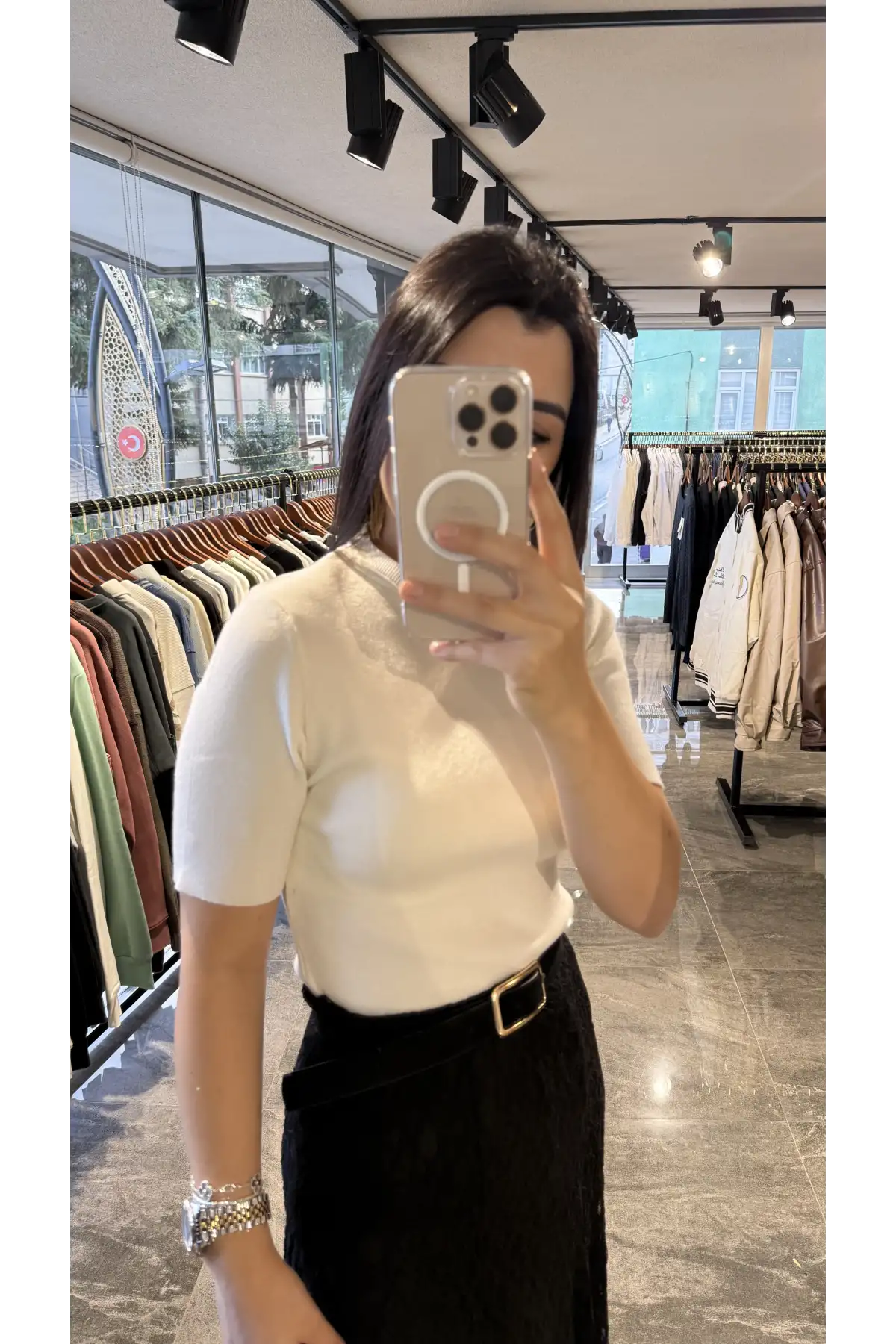 Mossimo Ekru Triko Bluz