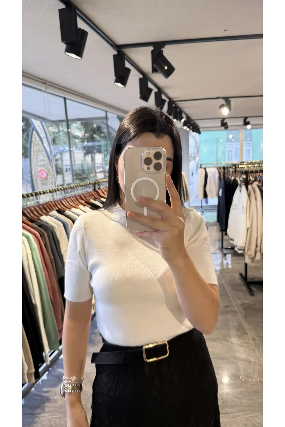 Mossimo Ekru Triko Bluz