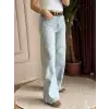 Yüksek Bel Mom Buz Mavisi Kot Jean Pantolon