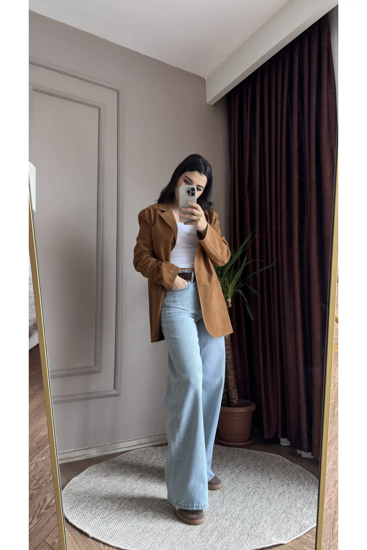 Yüksek Bel Mom Buz Mavisi Kot Jean Pantolon