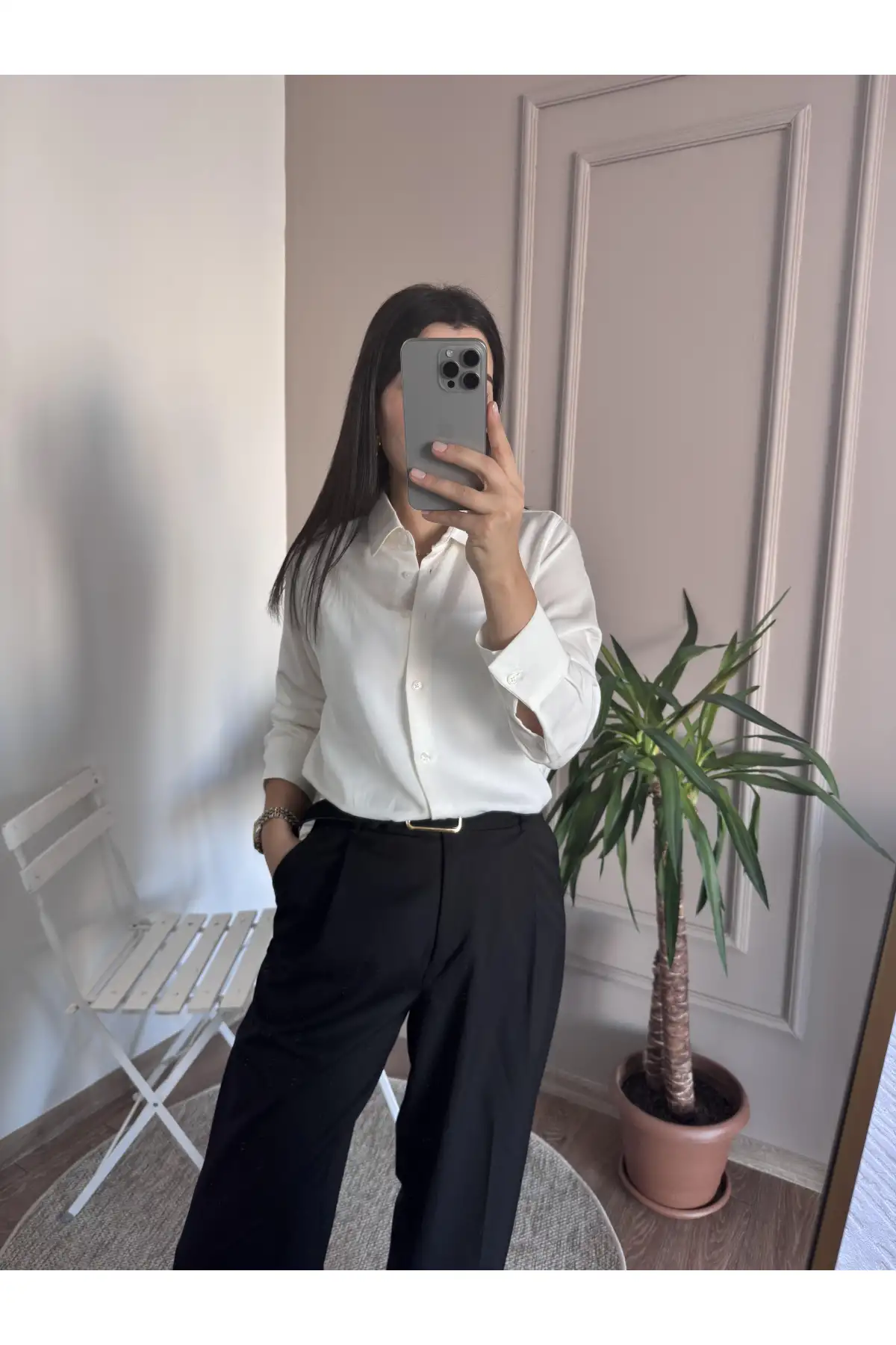 Poplin Kumaş Beyaz Gömlek