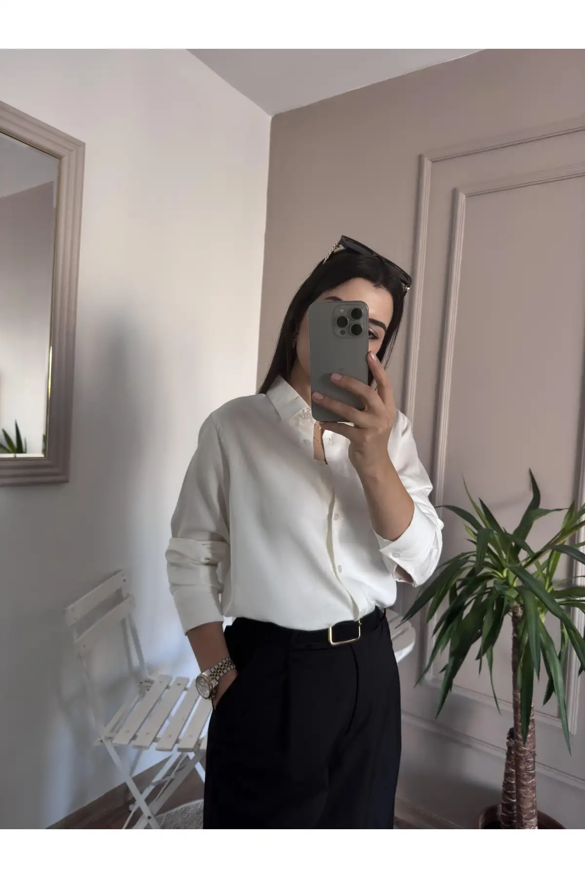 Poplin Kumaş Beyaz Gömlek