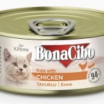 BonaCibo Ezme Tavuklu Yaş Yavru Kedi Maması 85gr