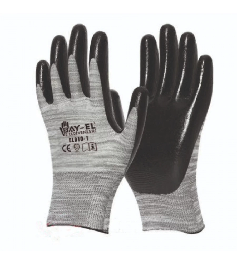 Bay-El Plus Eldiven Gri Siyah El005 10 Numara