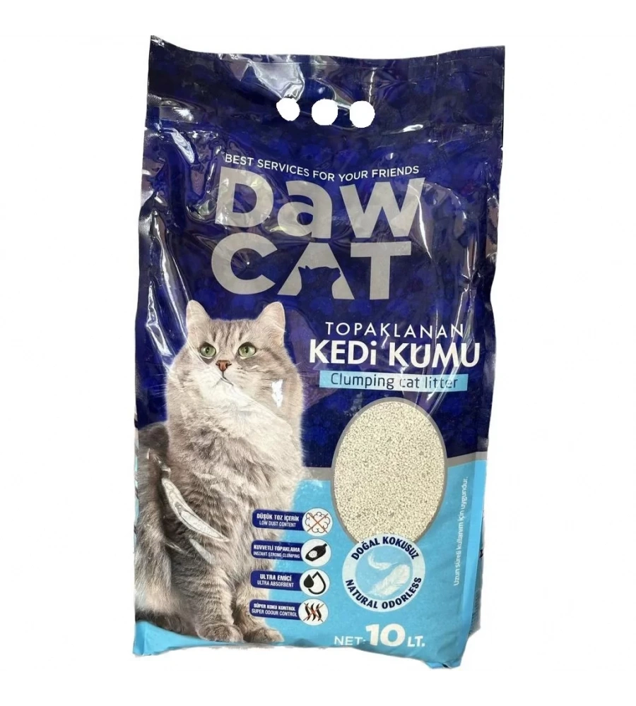 Dawcat 10Lt Bentonit Kedi Kumu Doğal Kokusuz