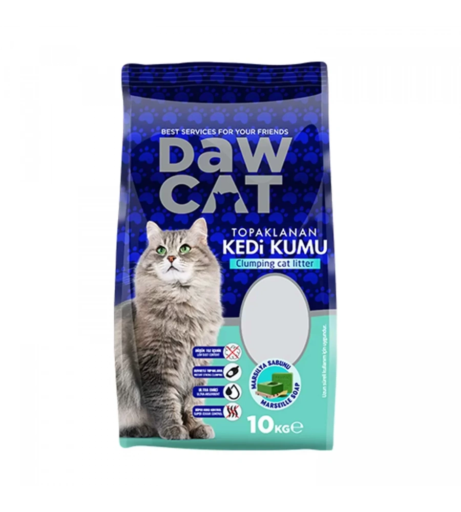 Dawcat 10Lt Bentonit Kedi Kumu Marsilya Sabun Kokulu