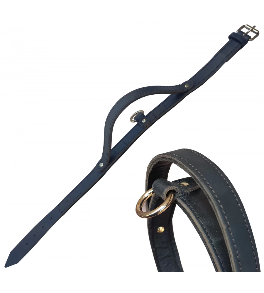 Deri Köpek Boyun Tasması Boyun El Tutamaçlı Tasma H084