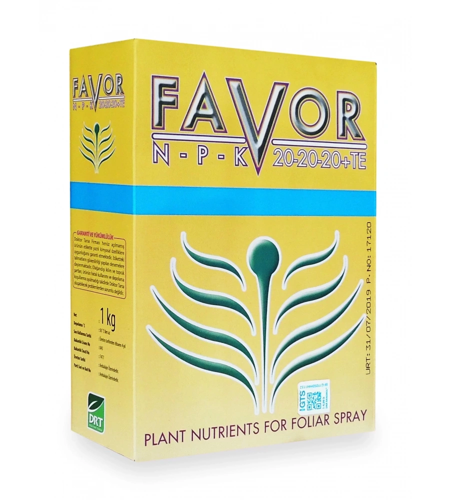 Doktor Tarsa Favor Npk 20-20-20+Te 1Kg Harmanlanmış Yaprak Gübresi