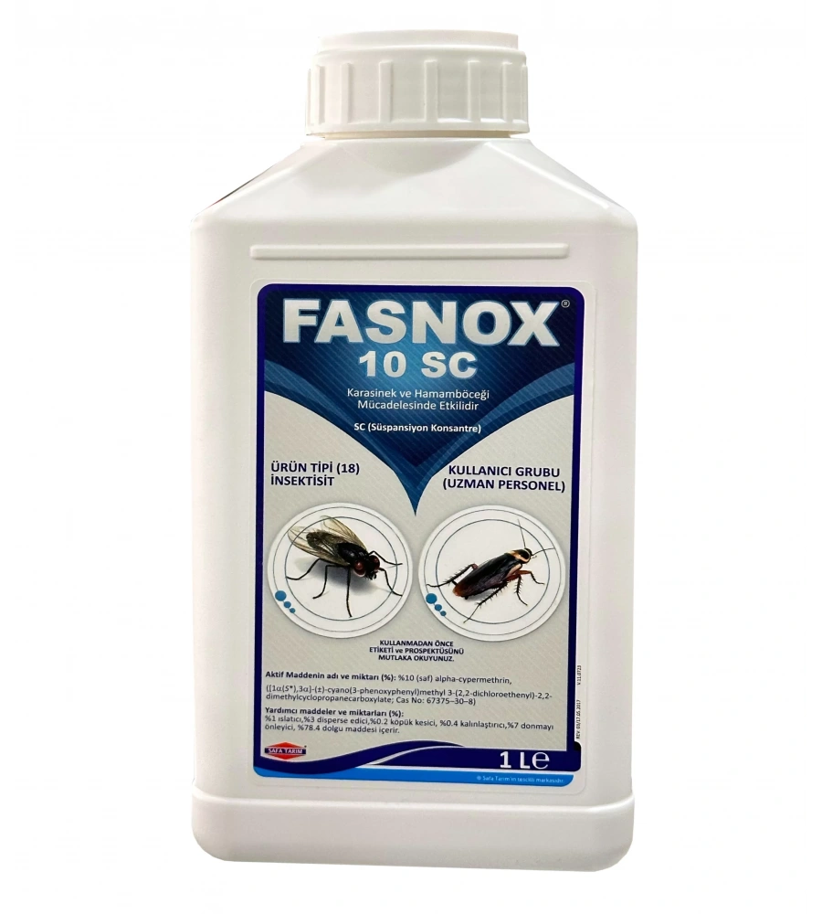 Fasnox 10 SC Kokusuz Haşere Öldürücü Karasinek Hamam Böceği Haşere İlacı 1lt