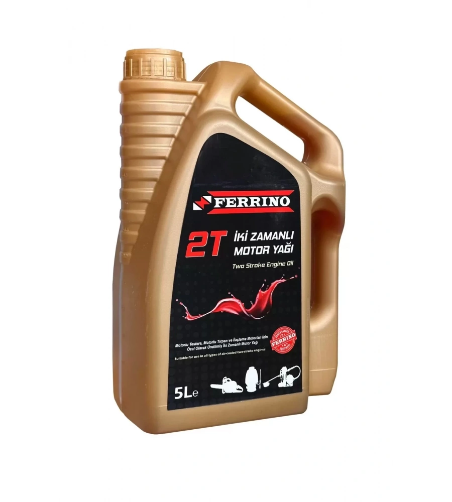 Ferrino 2T İki Zamanlı Motor Yağı Kırmızı 5 Lt Motorlu Testere Tırpan İlaçlama Benzin Yağı