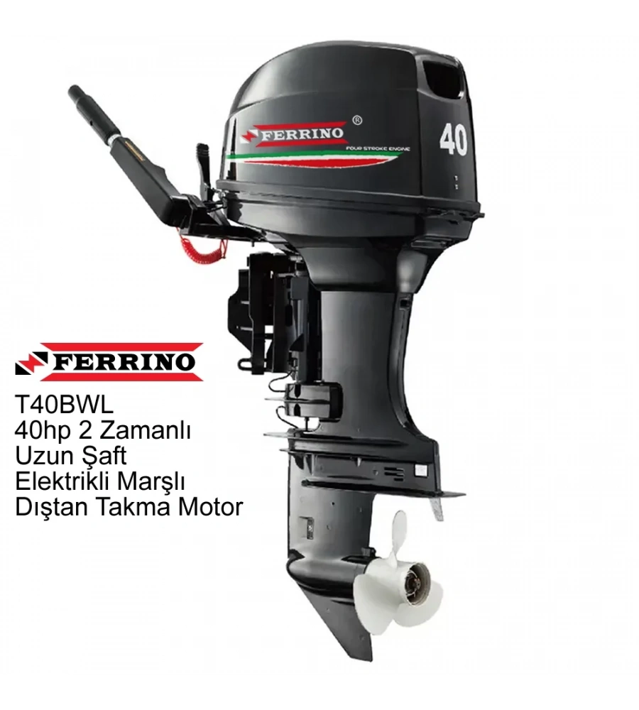 Ferrino 40hp 2 Zamanlı Uzun Şaft Elektrikli Marşlı Dıştan Takma Motor