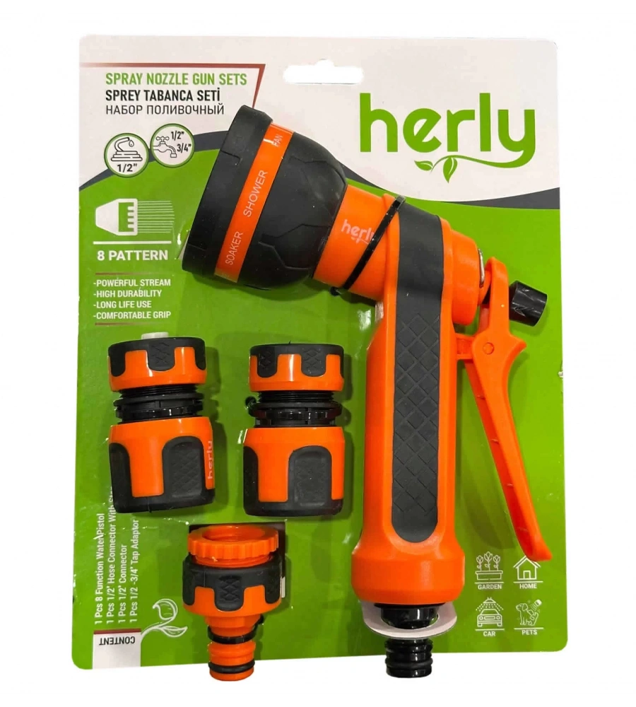 Herly HL2201 Sulama Sprey Tabanca Seti 8 Fonksiyonlu