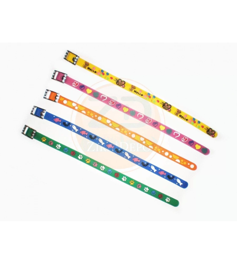 Kedi Köpek Boyun Tasması Desenli Plastik Tasma Hrb-008