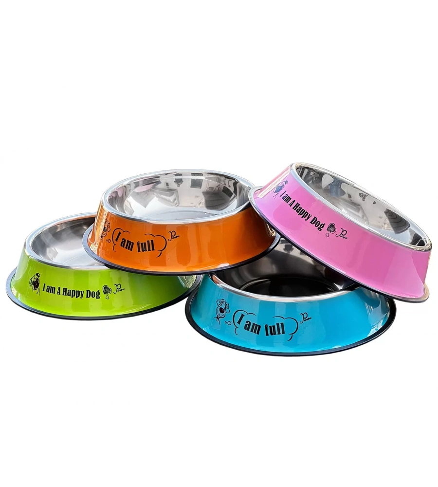 Kedi Köpek Çelik Renkli Metal Mama Su Kabı 34Cm Hb1028