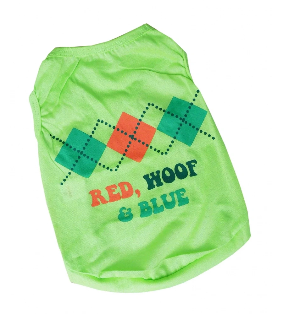 Kedi Köpek Elbisesi Yeşil Penye Atlet Kolsuz Giysi Hb1074