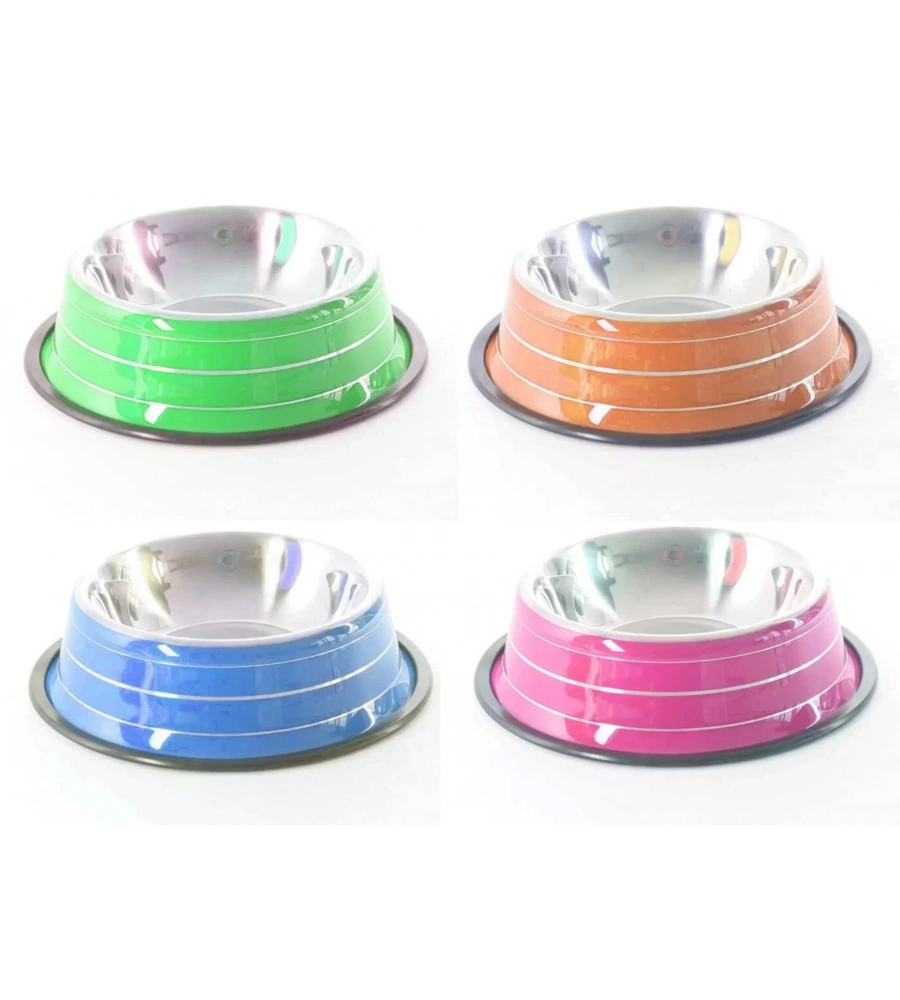 Kedi Köpek Paslanmaz Çelik Renkli Mama Su Kabı 22Cm Hb1033