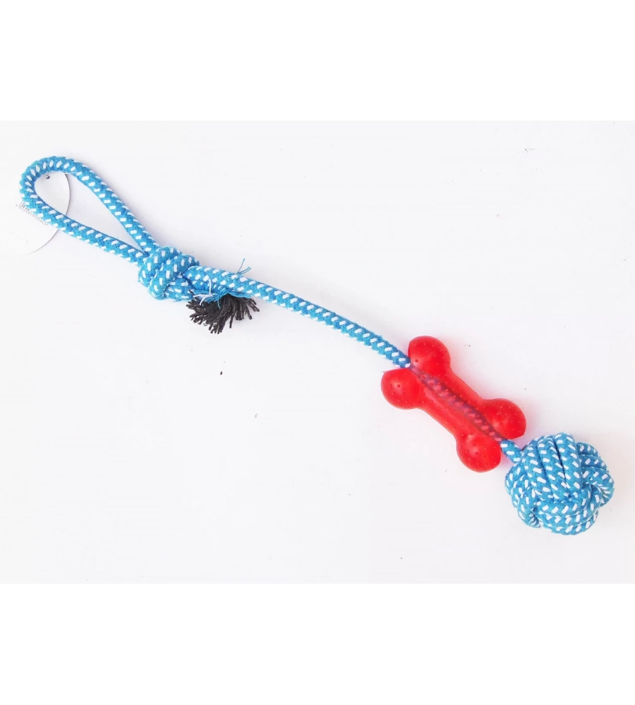 Köpek Kemik Desenli İpli Diş Kemirme Oyuncak Nu-345037