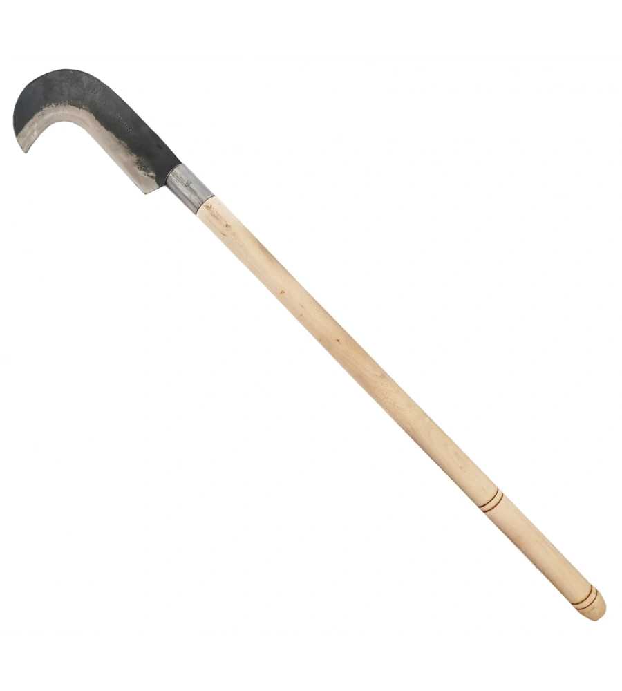 Orak Dövme Çelik El Yapımı Uzun Ahşap Saplı Diken Çalı Kesme