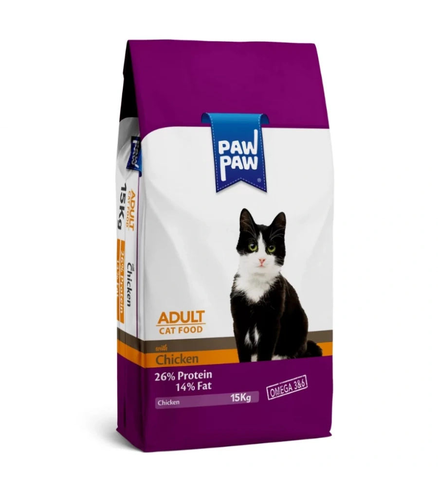 Paw Paw Tavuklu Yetişkin Kedi Maması 15 Kg