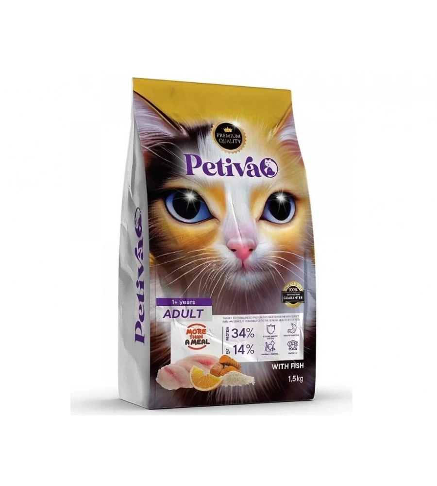 Petiva Kısırlaştırılmış Balıklı Kedi Maması 1.5 Kg