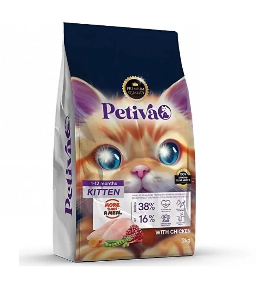 Petiva Yavru Tavuklu Kedi Maması 3 Kg