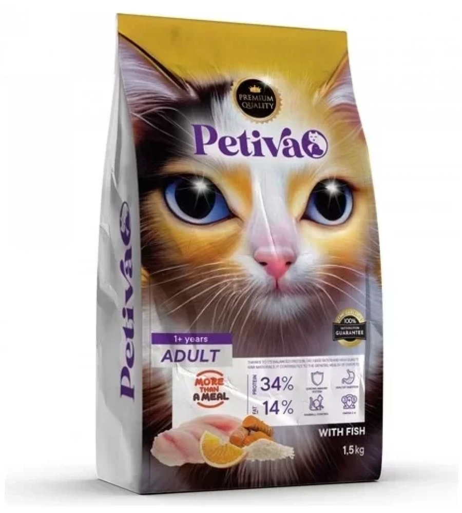 Petiva Yetişkin Balıklı Kedi Maması 1.5 Kg