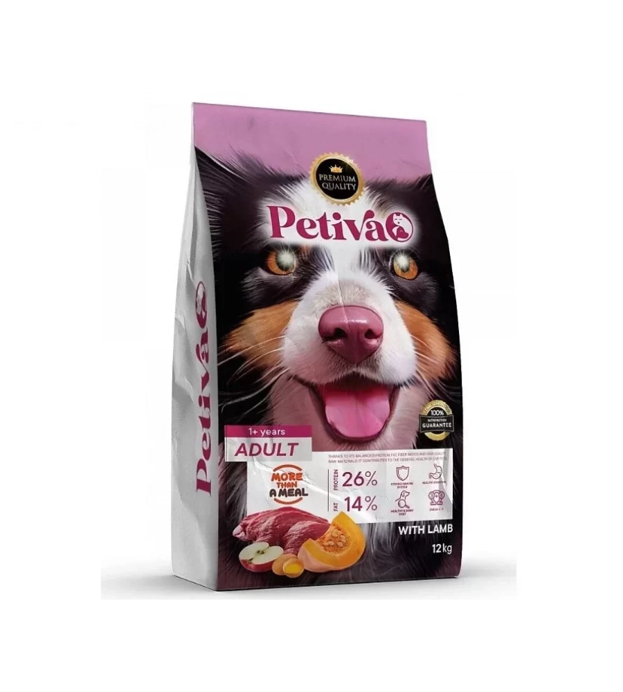 Petiva Yetişkin Kuzulu Köpek Maması 12 Kg