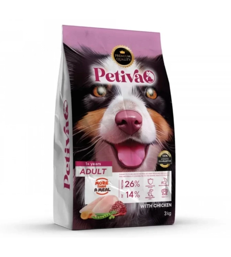 Petiva Yetişkin Tavuklu Köpek Maması 3 Kg
