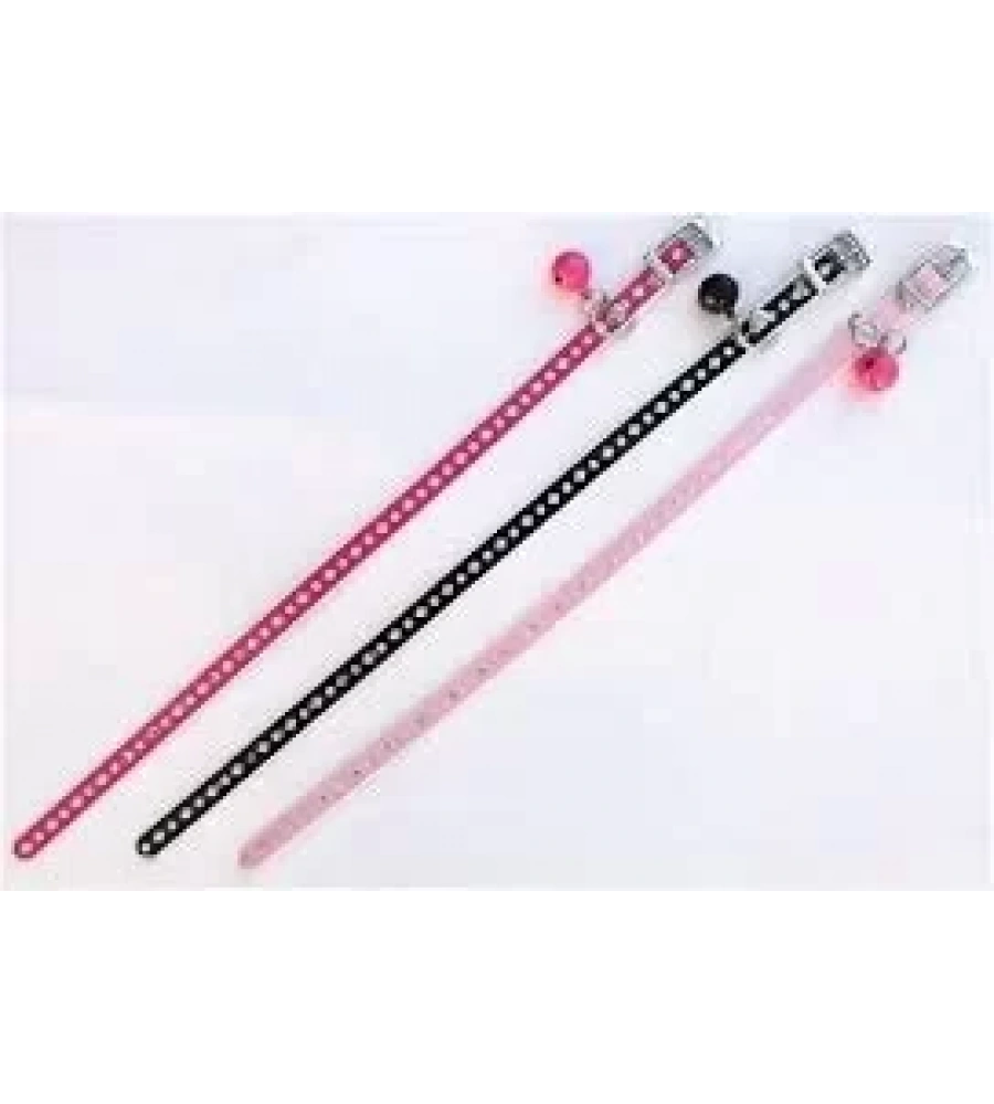 Zilli Kedi Boyun Tasması Tokalı Simli Tasma Kırmızı Hrb-002