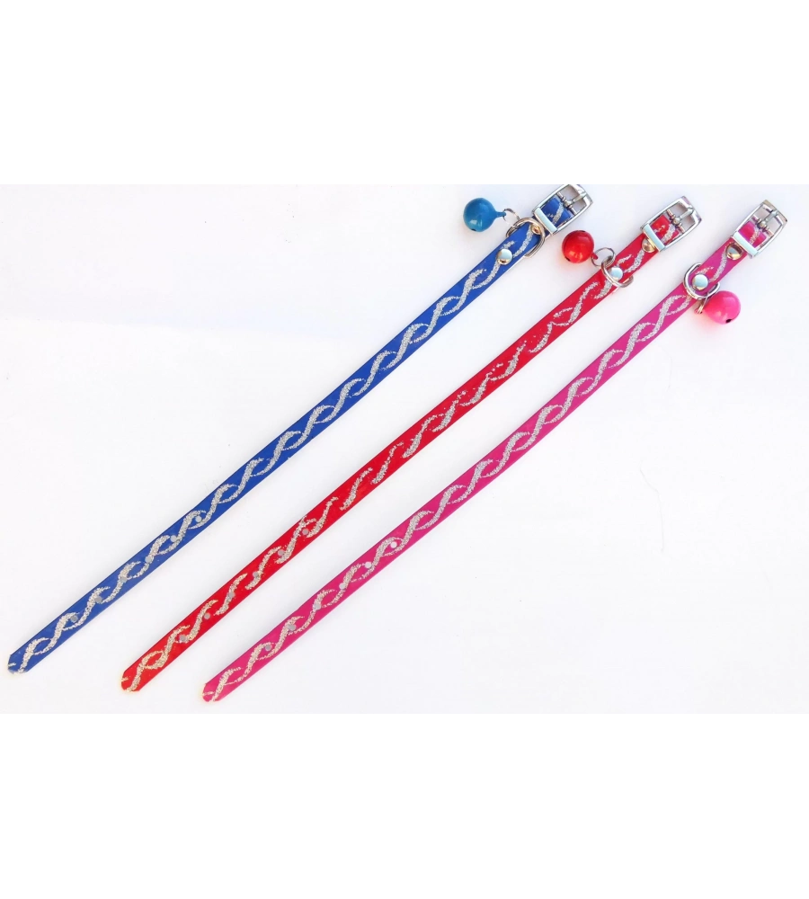 Zilli Kedi Boyun Tasması Tokalı Simli Tasma Kırmızı Hrb-003